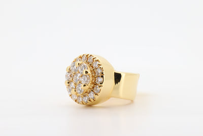 14K Gold 2.5 Carat Round Cut Diamond Cake Ring