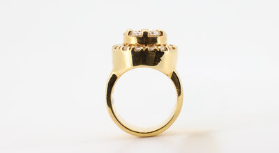 14K Gold 2.5 Carat Round Cut Diamond Cake Ring