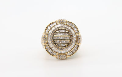 14K Gold 2.66 Carat Round & Baguette Cut Diamond Ring