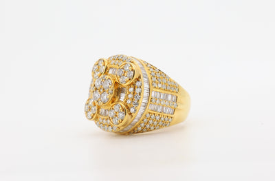 14K Gold 5 Carat Baguette & Round Cut Diamond Ring