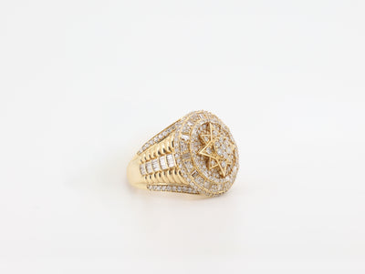 14K Gold 2.17 Carat Baguette & Round Cut Diamond Ring