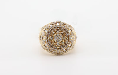 14K Gold 2.17 Carat Baguette & Round Cut Diamond Ring