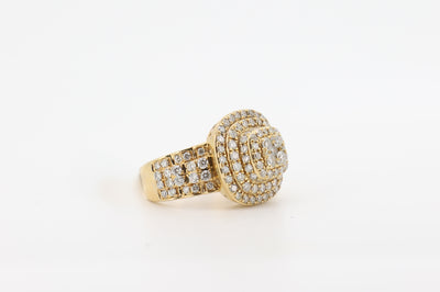 14K Gold 3.5 Carat Round Cut Diamond Ring