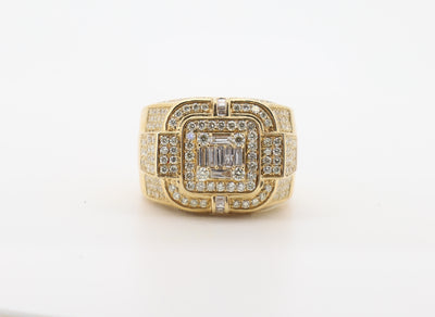 14K Gold 2.66 Carat Baguette & Round Cut Diamond Ring