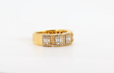 14K Gold 1.5 Carat Baguette & Round Cut Diamond Ring