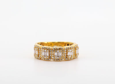 14K Gold 1.5 Carat Baguette & Round Cut Diamond Ring