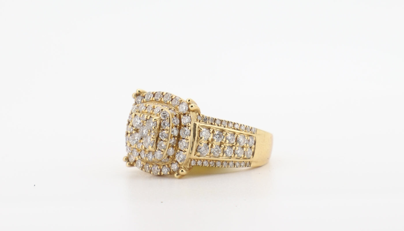 14K Gold 3 Carat Round Cut Diamond Ring